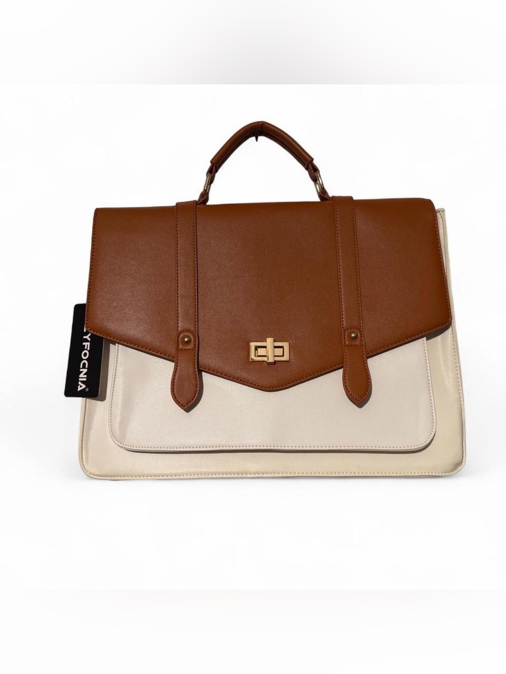 Two-Tone Brown and Cream Women’s laptop bag